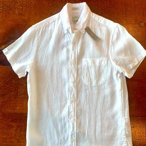 JCrew Baird McNutt Irish Linen Short Sleeve Shirt, XS Classic Fit